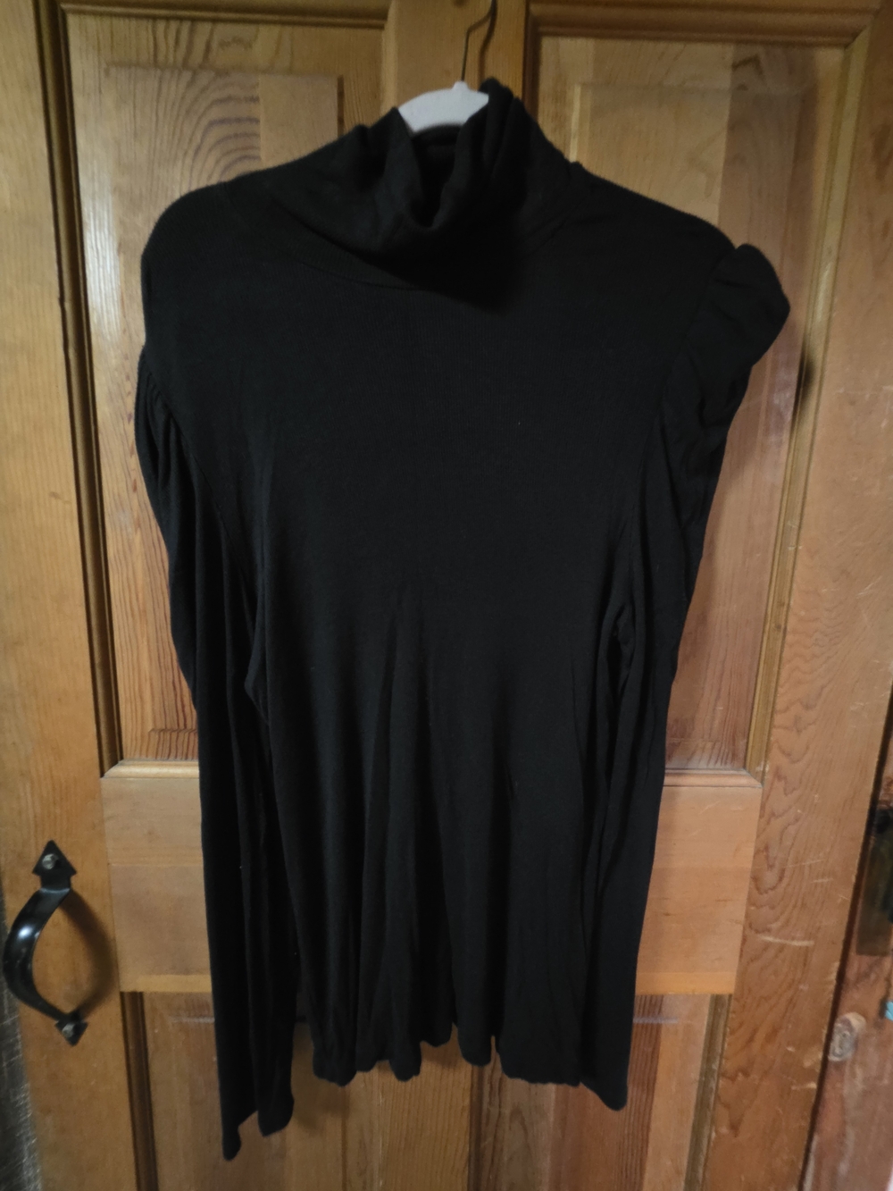 INC International Concepts Black Long-Sleeve Turtleneck Top